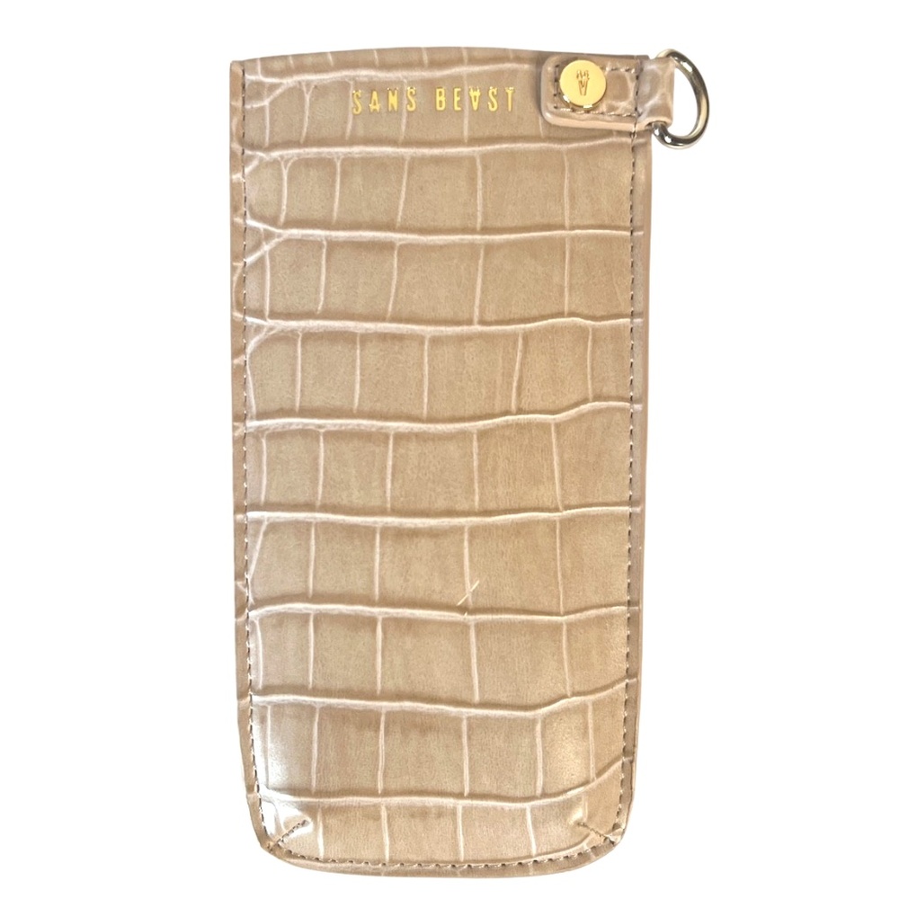 Sans Beast Australia Vegan Crocodile Leather Sunglasses Optical Pouch Beige